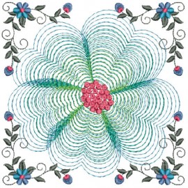 Matriz de bordado Flores Rippled 06